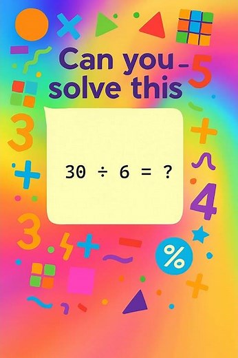 Easy Division Puzzle for Kids! 30 / 6 = ?