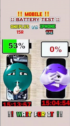 ONEPLUS 15R VS IPHONE 17E BATTERY TEST !! 🔋⚡