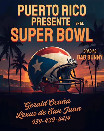 Gerald Ocaña on Instagram: "¡Gracias Bad Bunny por este gran logro representando a Puerto Rico! #puertorico #pr #fyp #badbunny #superbowl"