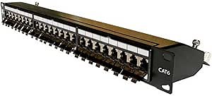 Vertical Cable Cat6 24 Port Shielded Krone Type 19" Horizontal Rackmount 1U Patch Panel