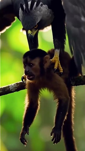 Harpy Eagle Targets Monkey in a Split-Second Strike 🦅⚡