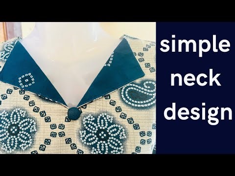 How to sew a simple & stylish collar neck in 5 minutes | Simple Neck Design
