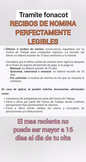 Documentos Necesarios para el Trámite Fonacot