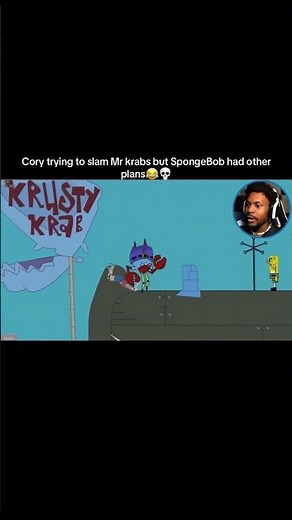 Coryxkenshin Trying To Slam Mr Krab But Look At SpongeBob😂💀
