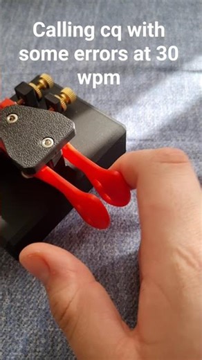 calling cq at 30wpm using 3d printed key and mx-k2 keyer#morse #cq #cw #morningroutine