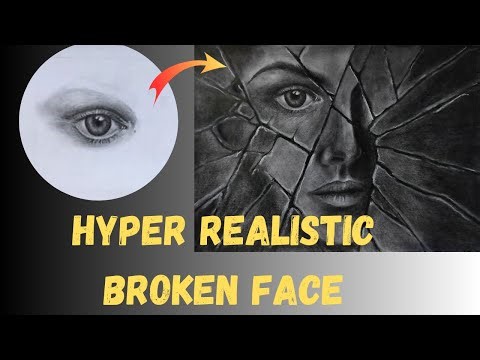 Realistic Broken Glass Face Drawing