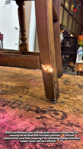 Laser Wood Furniture Restoration ✨🪑 #Woodworking #Restoration