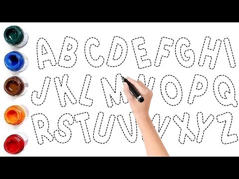 How To Learn Draw and Paint Alphabet Capital Letters A To Z For Kids / Easy Step by Step Drawing