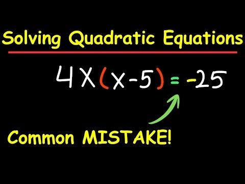 COMMON MISTAKE when Solving Quadratic Equations