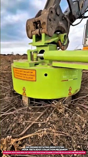 Hydraulic Root Rake Drum 360° Rotation Vegetation Clearing System for Excavator Land Preparation