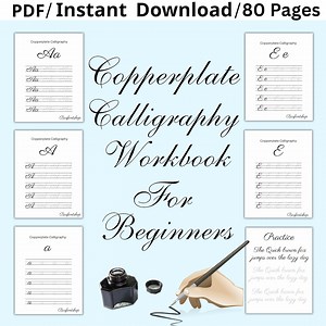 Copperplate Calligraphy Workbook for Beginners: Calligraphy Practice Sheet (PDF File), Printable - Etsy