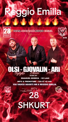 28 Shkurt – Mëgëa Show në Reggio Emilia