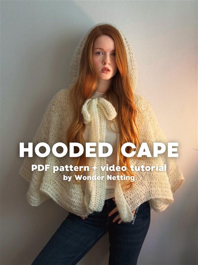 Crochet Hooded Cape PDF Pattern   Video Tutorial - Etsy