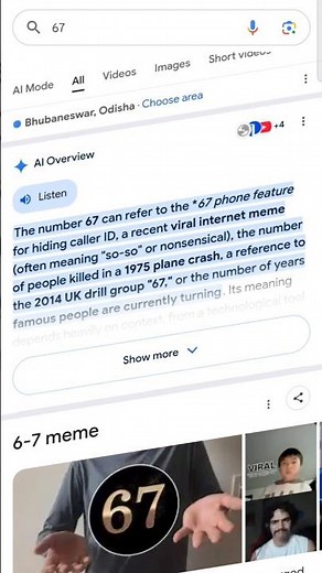 Typing "67" into Google causes your screen to shake because it's a fun, viral "Easter egg" #texting