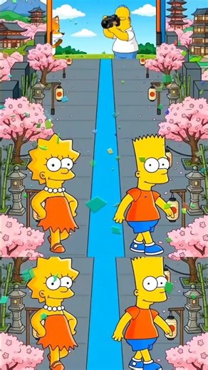 Ninja Bart Simpson X Lisa The Simpsons camera#shorts