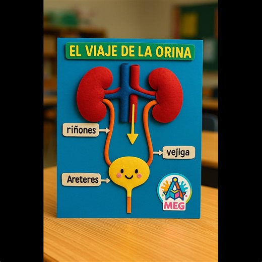 💧 Los riñones: héroes silenciosos del cuerpo 💪 Nuestras nuevas maquetas infantiles 3D muestran de forma divertida y educativa cómo los riñones filtran la sangre, eliminan desechos y mantienen el equilibrio del agua 💦. Cada maqueta está hecha con materiales reciclados, llena de color y etiquetas en español, ideal para proyectos escolares o ferias de ciencias 🌱🎨. #MEG #EducaciónCreativa #SistemaUrinario #RiñonesSanos #AprenderJugando #CienciasParaNiños #ManualidadesEscolares #fblifestyle | Ma
