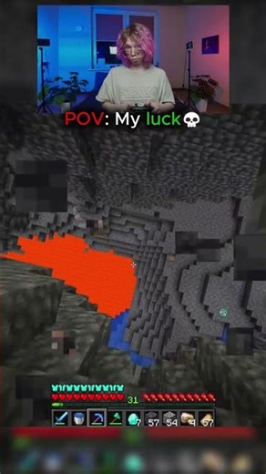 Minecraft Mining Straight Down NEVER Ends Well 😭💎 #shorts