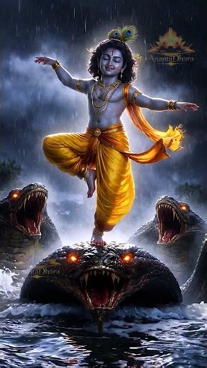 Krishna Dancing on Kaliya Naag 🔥✨| #LordKrishna #KaliyaMardan #Krishna #AnantaDhara