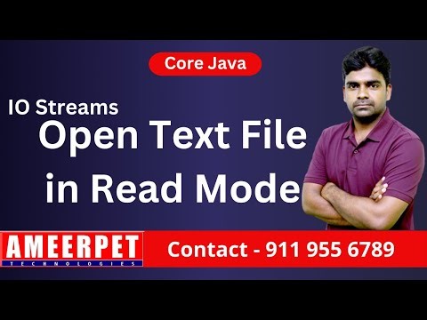 Open Text File in Read mode in Java | Ameerpet Technologies