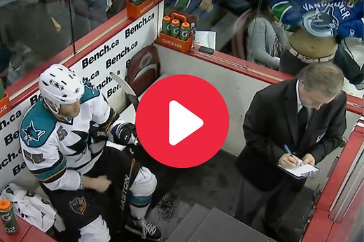Flasher Presses Her Goods Against Penalty Box Glass