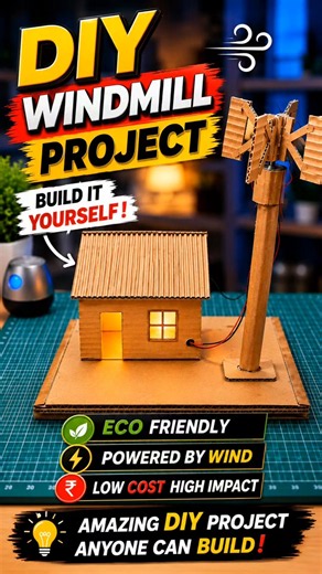 DIY Windmill Project 🌬️ | Make a Mini Windmill at Home | Easy DIY Science Project #shorts