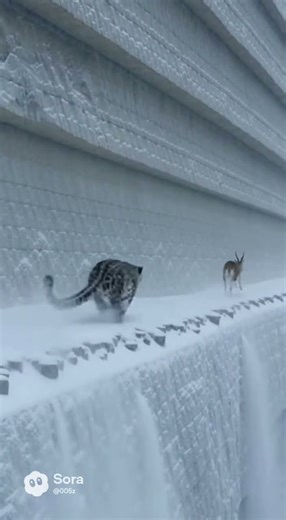 NatGeo Style Snow Leopard Ambush Causes Both Predator and Prey to Fall Off Cliff
