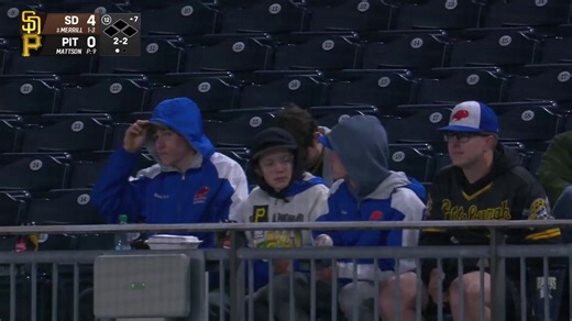 Some phenomenal camerawork here Zooming out on the kids from Erie, who Isaac Mattson invited to the ballpark, to focusing on Mattson himself as he leans into the shot right before a KLove it.