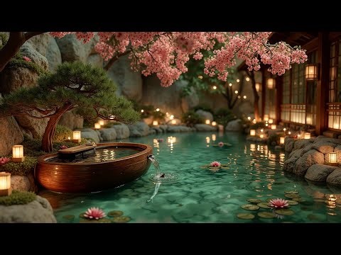 Zen Japanese Garden Music for Stress Relief & Deep Sleep Ambiance | Koto Flute Sounds