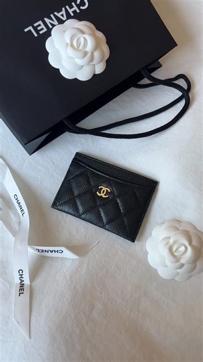 Chanel Card Holder Unboxing: Black Caviar & Gold Hardware