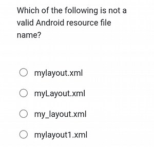 Which of the following is not a valid Android resource file nam... | Filo