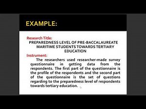 Instrument, Validity and Reliability