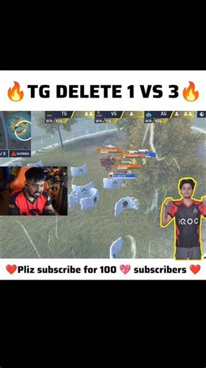 TG DELETE 1 VS 3 Highlights video shorts 🔥😱👑 #esports #freefire #tg