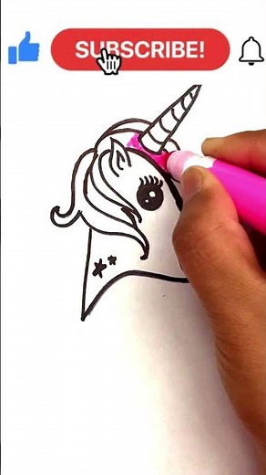 Easy Unicorn Face Drawing for Kids | Cute Unicorn Drawing Step by Step #unicorn #ytshorts #art