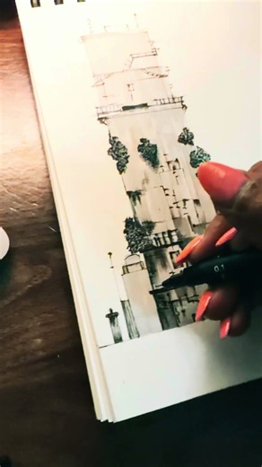 Drawing a Mysterious Fantasy Tower ✏️
