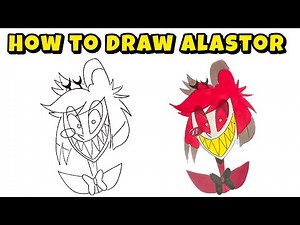 How to Draw Alastor (The Radio Demon) from Hazbin Hotel – Colored Art Lesson