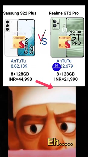 Samsung S22+ Vs Realme GT2 Pro Performance Compare