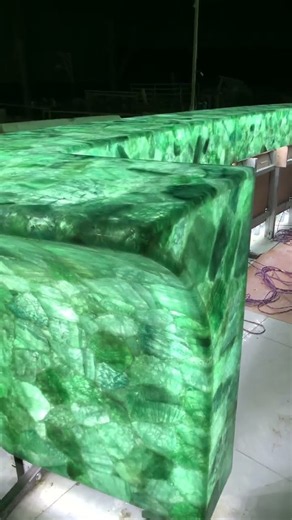 Natural crystal translucent luxury stone island display