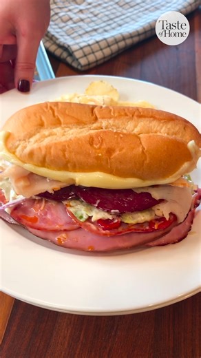 Take your Italian sub to the next level with this extra step! 🥪 Get the full recipe: https://trib.al/sWruOP6 | Taste of Home