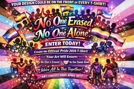 🎨 OFFICIAL PRIDE 2026 T‑SHIRT DESIGN CONTEST Theme: “No One Erased. No One Alone.” Calling all artists, visionaries, and community champions! Your art could be the face of Pride 2026 — printed on the front of every official festival T‑shirt worn by thousands across Columbus and beyond. This year’s theme is a declaration: 🖤 No One Erased. No One Alone. It’s a promise to every LGBTQ person — especially those facing disproportionate ridicule, invisibility, and harm — that they are seen, celebrate
