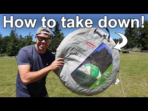 How To Take Down Coleman Pop Up Tent | Close Coleman Pop Up Tent