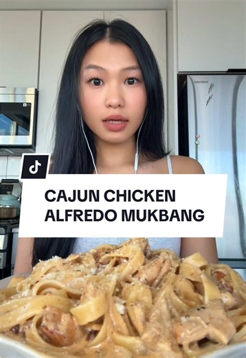 Delicious Cajun Chicken Alfredo Mukbang