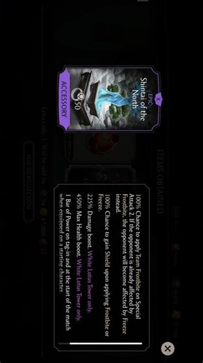 Shintai Of The North Max Fusion | White Lotus Tower #shorts #mkmobile #epic #mortalkombat