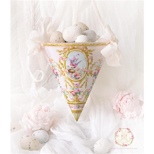 Paper Cone, Spring Floral, Tussie Mussie, Digital Download - Etsy Australia