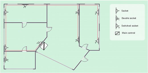 Power socket outlet layout | How To use House Electrical Plan Software | Lighting and switch layout | Socket Layout