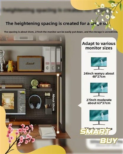 Ergonomic Gaming Desk with Built-in Bookshelf, Cable Management System | Compact Computer Desk fo...