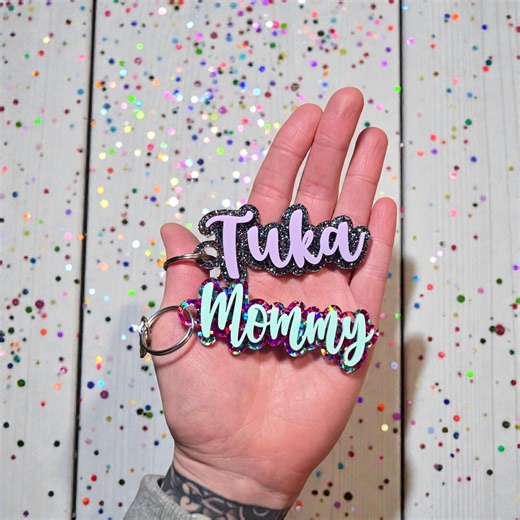 Acrylic Backpack Keychain, Custom Acrylic Tag, Kids Name Keychain, Lunch Box Tag, Personalized Tag, Water Bottle Tag, Stocking Tag - Etsy