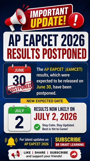 🚨 AP EAPCET 2026 Results Postponed | New Result Date July 2? 😱AP
