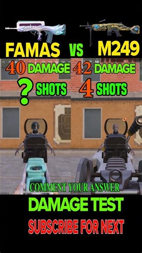 99% Players Pick Wrong LMG Bro 😱 👑 FAMAS vs M249 Helmet Damage Test PUBG Mobile