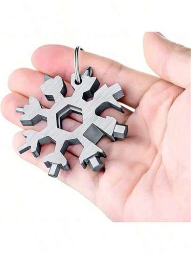 18-In-1 Snowflake Multifunctional Tool, Stainless Steel Wrench With Flathead, Cross Screwdriver Set, Portable Keychain Multi-Tool For Daily Use, Compact, Durable, And Practical Tool For Men, Ideal Unique Gift For DIYers And Outdoor Enthusiasts, Valentine's Day, Thanksgiving Gifts, New Year Gifts | SHEIN