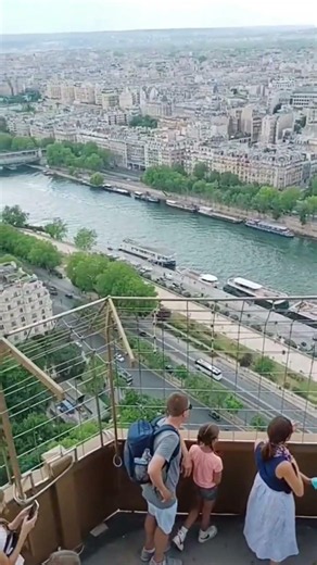 ✨ Standing on the 2nd Floor of the Eiffel Tower and watching Paris from above! 🇫🇷🗼 #ParisMagic